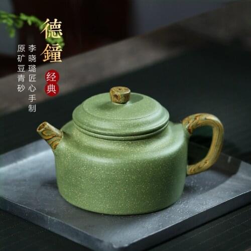 Two 】 yixing ores are recommended by xiao-lu li pure manual pea green sand clock 260 cc