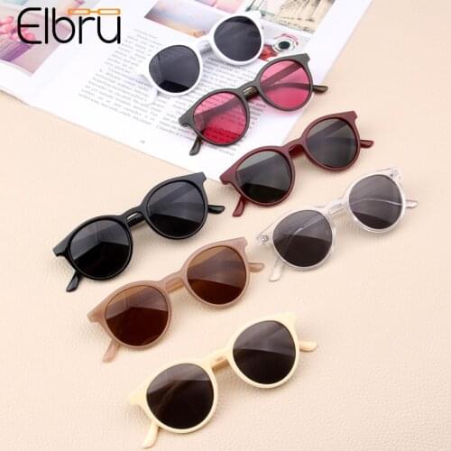 Elbru Baby Fashion Sunglasses Children Round Resin Lens Sun Glasses Kids Outdoor UV400 Sunshades Colorful Eyewear For Girls&Boys