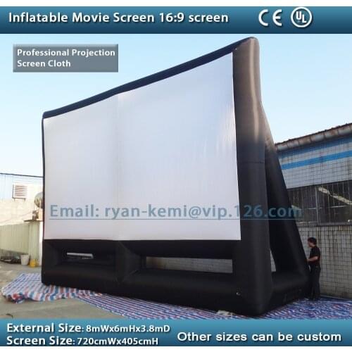 Free Shipping 8x6m Giant Inflatable Movie Screen Inflatable Projection Movie Screen Inflatable Film Tv Screen
