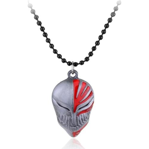 Hot Anime Necklace Bleach Kurosaki Mask Bleach Metal Leather Necklaces & Pendants Women Men Gift Accessories Collier Kolye