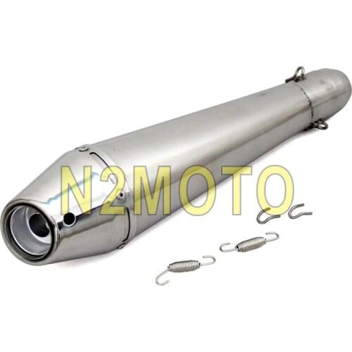 Chrome ATV Quad 38mm-51mm Exhaust Muffler Universal Silencer Pipes Removable DB Killer for 125cc-1000cc Racing Street Scooter