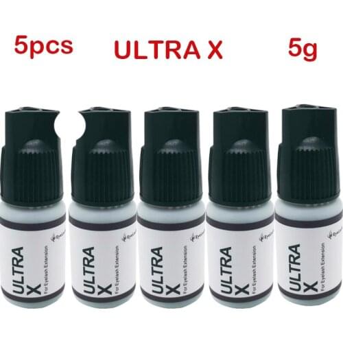 5 Bottles ULTRA X Type Korea Eyelash Glue Retention 7-8W From Korea Black Free Shipping Fast Drying 1-2S Mink Eyelash Adhesive