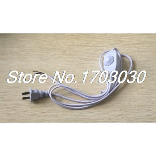 2Pcs White 1.8Meter Lamp Power Cord Swivel Dimmer Switch AC 250V/110V US Plug