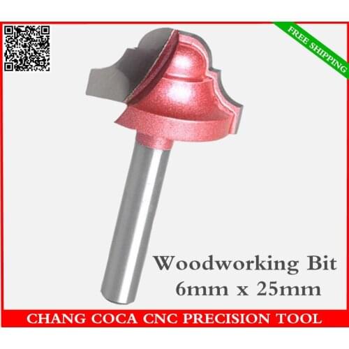 6mm*25mm,Freeshipping CNC solid carbide trimming End Mill,tungsten steel woodworking insert router bit,wood tools,lace knife