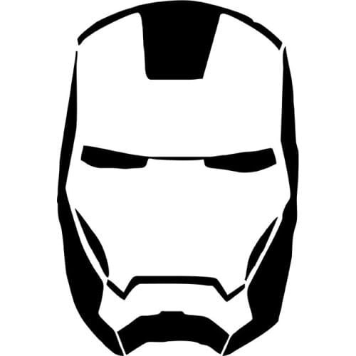 MIGNATIS - Iron Man Mask Black and White Sticker Mural Art Decal For Car Window Loptop Decoration Vinyl Stickers Waterproof self