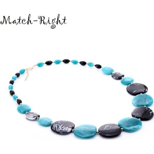 Match-Right Trendy Women Geometric Necklaces & Pendants Statement Long Sweater Necklace with Acrylic for Women Jewelry SP211