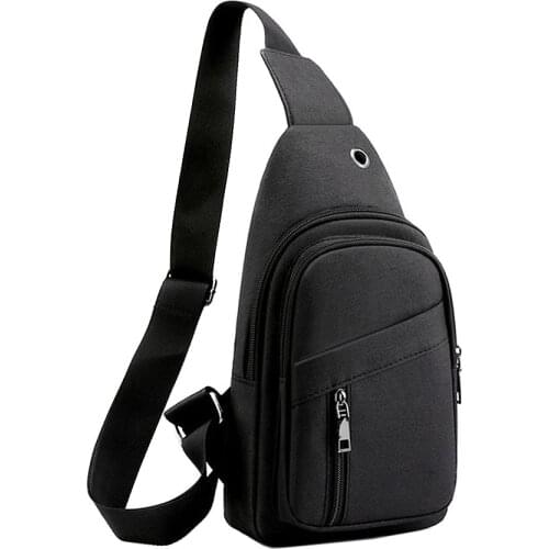 Men Chest Bag Cross Body Adjustable Strap Large Capacity Fitness Fashion Soft Solid Cycling Sports Zipper Multi Pockets