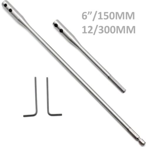 2Pcs Drill Bit Extension Bar 150/300mm For Flat Drill Shaft Hole Extention Hex Deep Tools Connect Holder Bit Rod