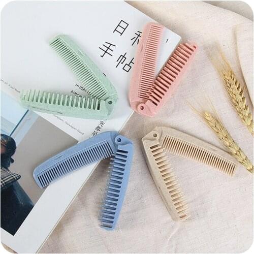 Portable Folding Comb Hair Brush Anti-static Combs Travel Hair Brush Wheat straw Folding Hairdressing Styling Tool