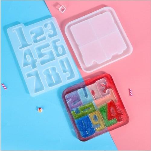 Transparent Silicone Mould Resin Decorative Craft DIY digital Number puzzle mold handmade Mold epoxy resin molds for jewelry