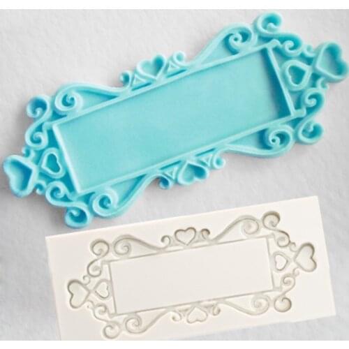 Rectangle Hearts Plaque Molds Fondant Cake Decor Tools Silicone Molds Sugarcrafts Chocolate Baking Tools for Cakes Gumpaste Form