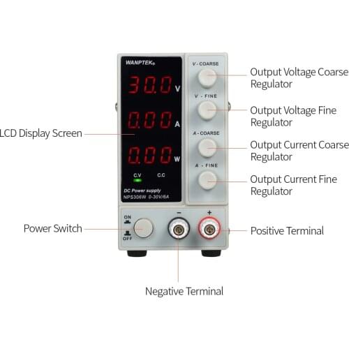 Mini Adjustable LED Digital DC power supply 30V 6A Laboratory Switching Power supply 0-230v laptop phone repair Rework