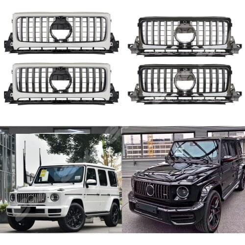 Car Front Racing Bumper Grille Upper Vent Bar Grill Headlight light Cover Trim Kit For Mercedes-Benz G-Class W464 2019 2020 2021