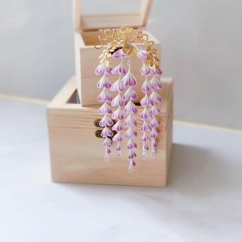 Handmade Antique Wisteria Chinese style Hairpin accessories, women wisteria fine flower kimono hairwear accessories