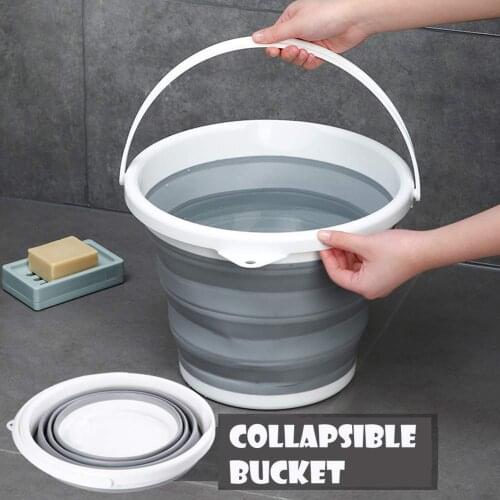 10L Silicone Collapsible Bucket Folding Camping Travel Water Storage Foldable Container for Camping Fishing BBQ Car Washing