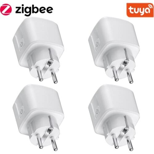 Tuya Smart ZigBee Plug EU 16A Adapter Power Monitor Timer Socket APP Remote Control Tuya Outlet For Alexa Google Home Assistant