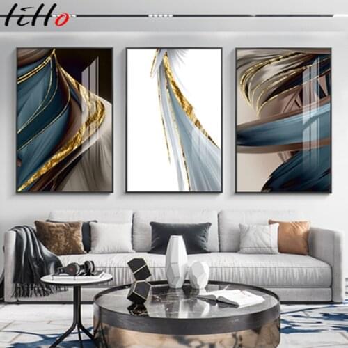 Modern minimalist decorative painting living room sofa background wall light luxury hanging painting triptych abstract Nordic