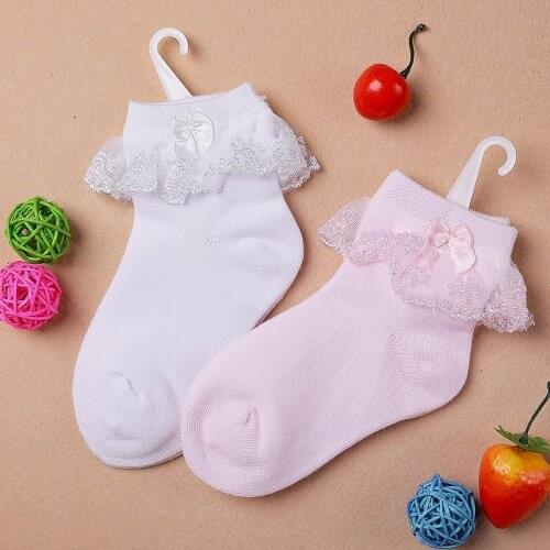 Thin summer baby girls kids toddler white pink cotton lace ruffle princess mesh socks, cheap children boot short sock sox SK29