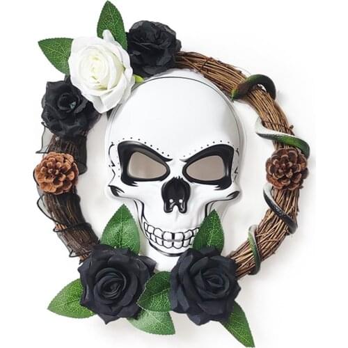 Death Skull Rose Series Door Hanging Decoration Halloween Creative Ghost Festival Garland Haunted House Horror Party Decoration