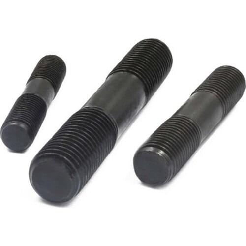 1pcs M16 double-headed teeth screws 8.8 level high-strength harden screw carbon steel bolt black color GB901 50mm-200mm length