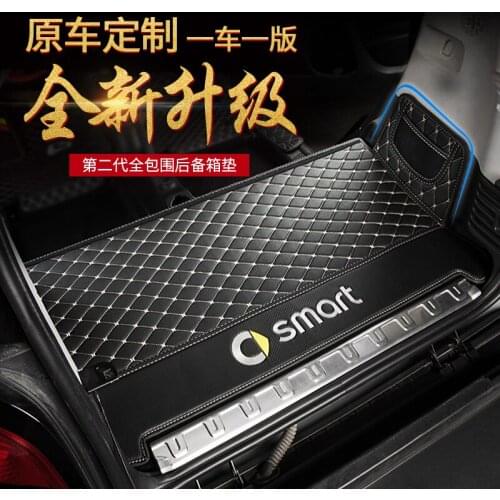 High-quality leather car trunk waterproof protection mat and car dust-proof foot pad For Mercedes Smart fortwo 2015-2020 2doors