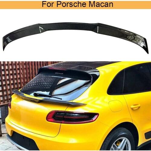 Car Rear Trunk Middle Spoiler Wing For Porsche Macan 2014 2015 2016 2017 Carbon Fiber Rear Trunk Boot Lip Wing Spoiler