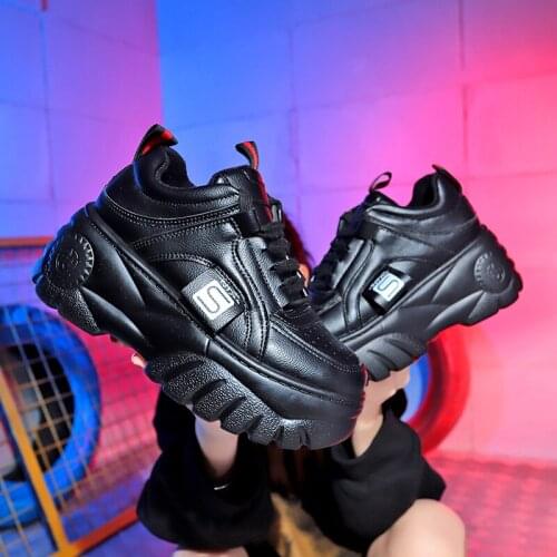 Hight Increase Ulzzang Women Casual Shoes Sneakers Platform Wedges High Heels Flats Loafers 2021 Spring Ladies Creepers Trainers