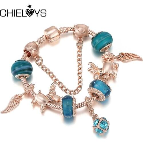 Classic Series Rose Gold Cute Elk Beads Women Bracelet Fit Original Crystal Charm Bracelets Jewelry Gift For Women Dropshipping