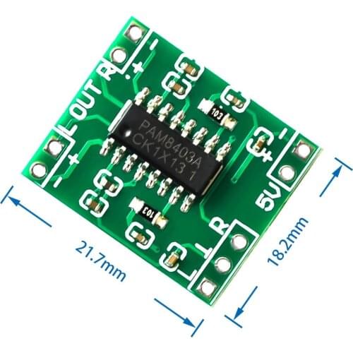 100PCS PAM8403 Super mini digital amplifier board 2 * 3W Class D digital amplifier board efficient 2.5 to 5V USB power supply