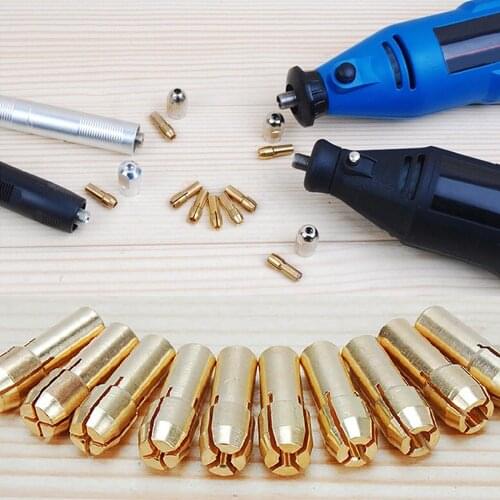 10x Brass Drill Chucks Collet Bits 0.5-3.2mm 5mm Shank for Dremel Rotary Tool