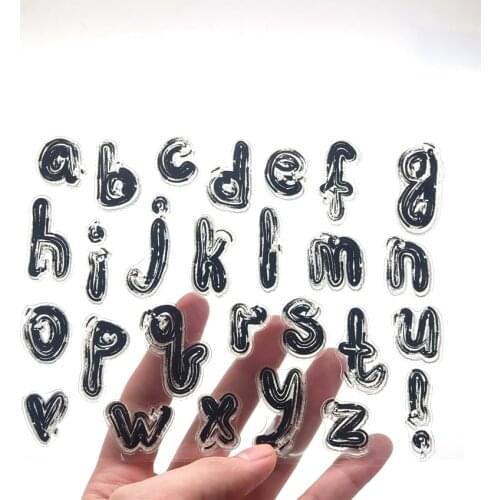 14x18CM 26 Lowercase letters Transparent Seal Clear Stamps Silicone Seal Roller Stamps DIY Scrapbook Album / Card Production