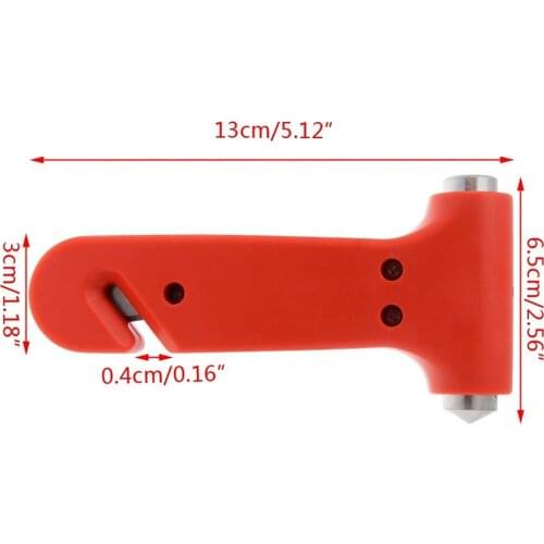 2 In 1 Car Emergency Safety Escape Hammer Glass Window Breaker Belt Cutter Tool Car Rescue Red Hamme