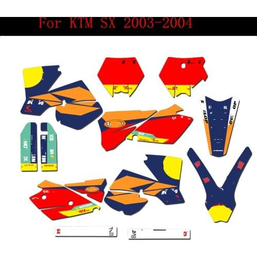 2003 2004 For KTM 125 200 250 450 525 SX Custom Motocross Graphics Backgrounds Stickers Decal Kit Dirt Bike
