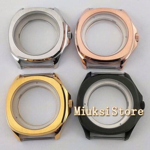 40mm silver/black/rose gold/gold stainless sapphire glass watch case fit ETA2836 Miyota8215/821A DG2813/3804 movement