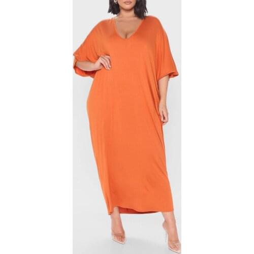 4XL 5XL Plus Size Dresses For Women Loose Large V Neck Ankle Length Fashion Elegant Evening Night Party Club Vestidos Mujer Hot