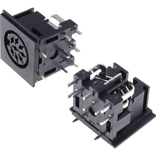 5pcs Din Socket 8 Position Female 8 Pin PCB Right Angle Through holes PCB SDS-J DS Power Socket 2A 110V Circular Receptacle