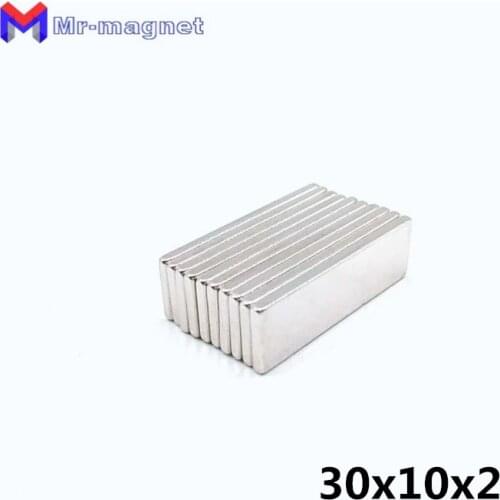 60Pcs 30 x 10 x 2 mm Magnetic Materials Neodymium Magnet Mini Small Block Square Magnet New 30*10*2 mm magnets 30x10x2