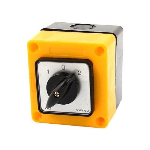 660V 20A 4 Screw Terminal 2 Pole Selector Rotary Cam Changeover Switch w Cover