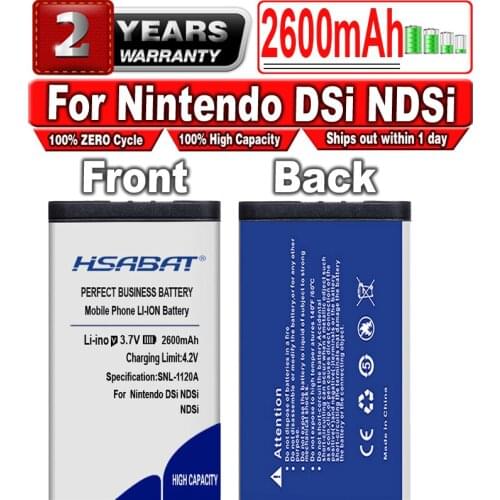 HSABAT 2600mAh Battery for Nintendo DSi NDSi