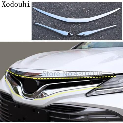 Car Trim Front Upper Grid Grill Grille Bumper Racing Stick Protection Frame For Toyota New Camry XV70 2017 2018 2019 2020