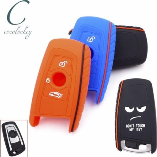 Cocolockey Smart Car Key Cover Case Fit for BMW 1 3 4 5 6 7 X1 X3 Series 3Buttons Silicone Rubber Remote Key Case For Car Fob