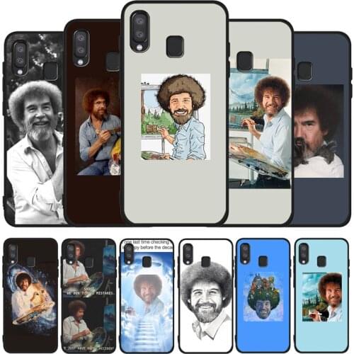 Bob Ross black phone Case For Samsung A10 30 40 50 30S 50S 60 70 M10 (M20 M30 M40 A01 31 51 71 A20E A21S)