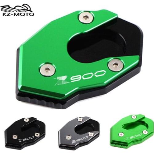 For KAWASAKI Z900 z900 2017 2018 2019 With LOGO CNC Aluminum Motorcycle Kickstand Side Stand Enlarge Extension Pad Accessories