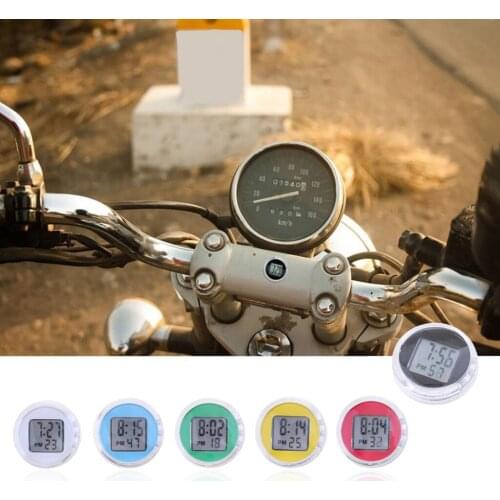 Motorcycle Bike Electronic Clock Mini LED Digital Time Meter Gauge