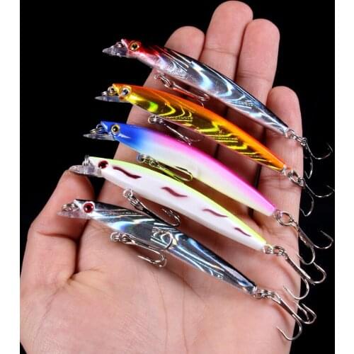 HENGJIA 20pcs/lot Hard Plastic Minnow Fishing Lure 8cm 5g Crankbait Swimbait Bass Pike Fishing Tackle 5 colors