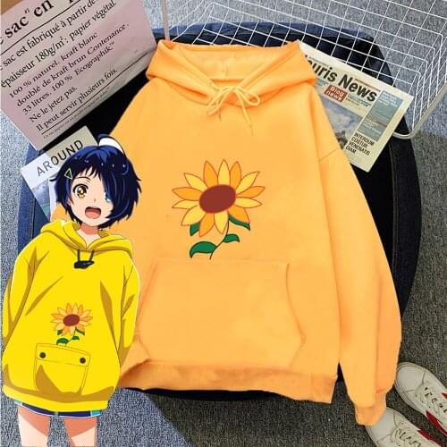 Kawaii AnimeWonder Egg Priority Print Hoodie Aesthetic Sun Flower Pocket Same Paragraph