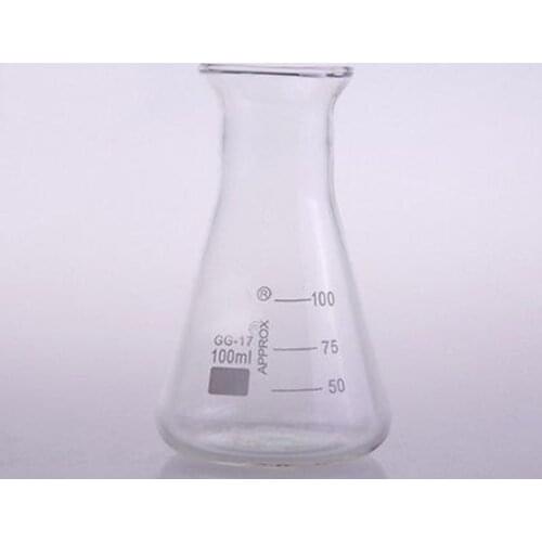 100ml Bell Mouth Borosilicate Glass Conical Erlenmeyer Flask For Chemistry Laboratory