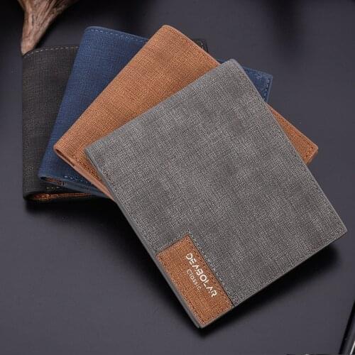 2020 Minimalist Mens Short Wallet Retro Youth Wallet Ultra-Thin Mens Cross-Section Wallet Mens Wallet