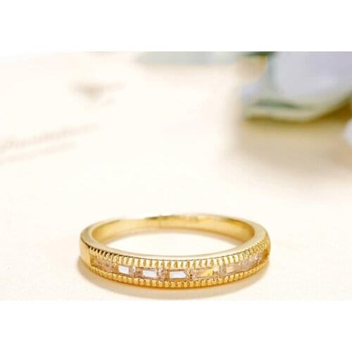 Round Overall mosaic Transparent hollow Rings For Women Gold Horse Eye Opal Surround Wedding Engagement Rings Simple Jewelry