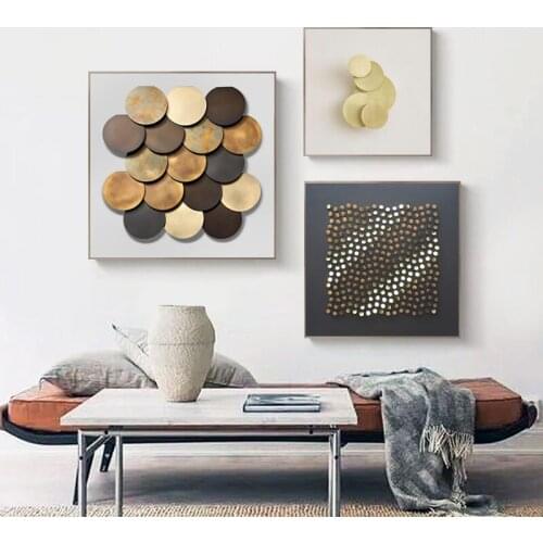 Minimalist Printed Canvas Painting Modern Art Wall Poster Abstract Gold Pattern Decoration Living Room and Bedroom Mural Artwork